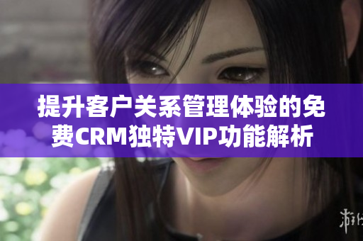 提升客户关系管理体验的免费CRM独特VIP功能解析