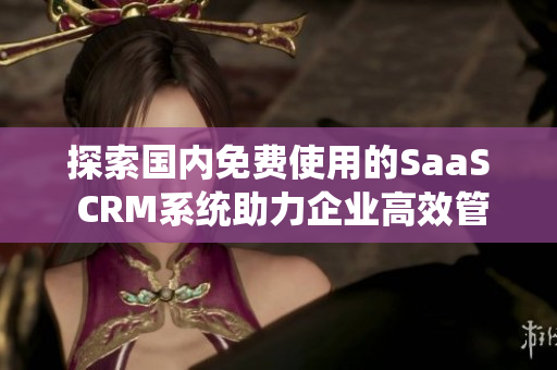 探索国内免费使用的SaaS CRM系统助力企业高效管理客户关系