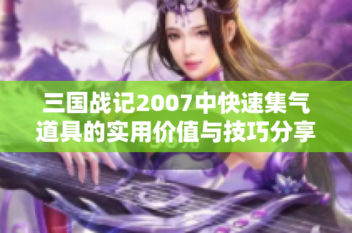 三国战记2007中快速集气道具的实用价值与技巧分享