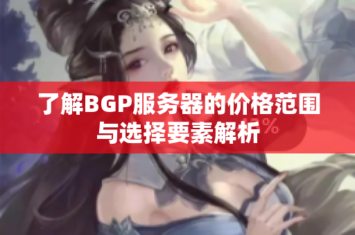 了解BGP服务器的价格范围与选择要素解析